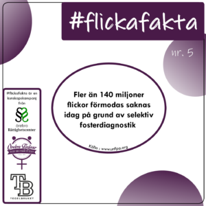 #flickafakta nr.5 Fler än 140 miljoner flickor förmodas saknas idag på grund av selektiv fosterdiagnostik.Källa: www.unfpa.org Flickafakta är en kunskapskampanj från Örebro Rättighetscenter, Örebro Tjejjour och Tegelbruket.