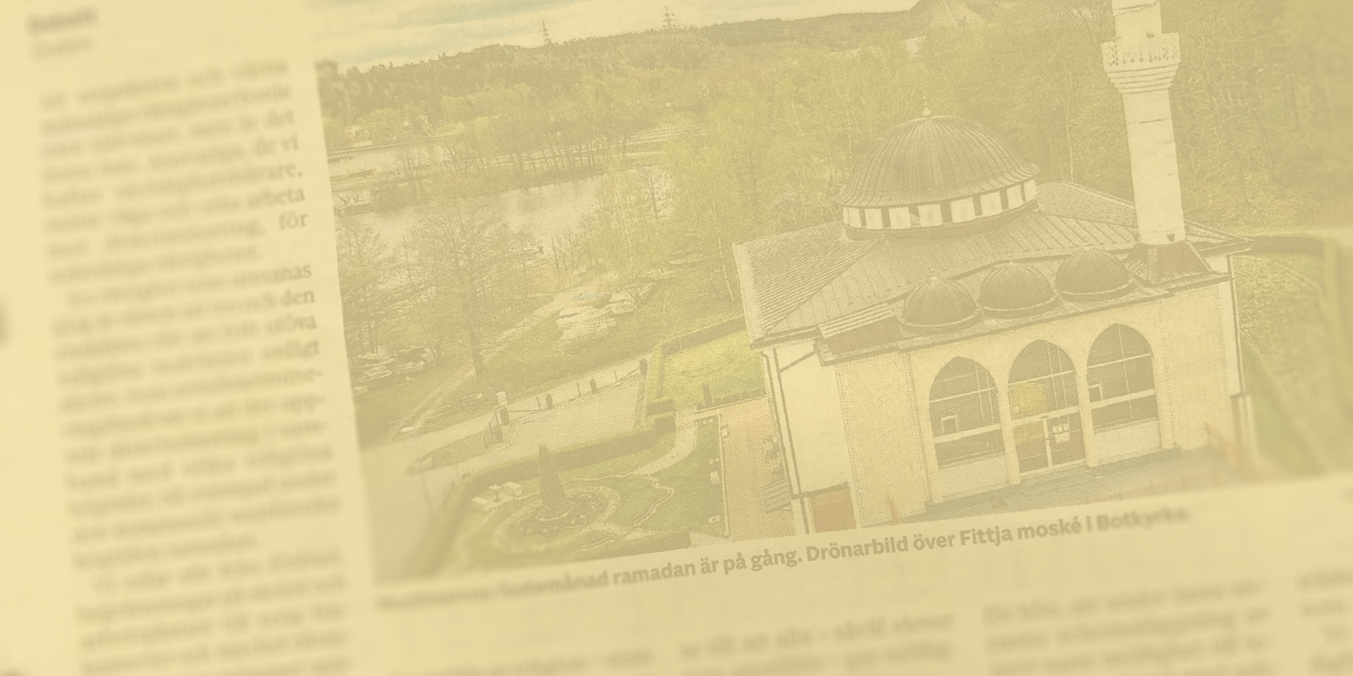 debatt dagen mot islamofobi Bild på en tidningsartikel med en bild på en moské
